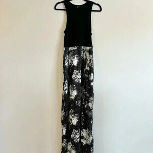 Hurley Simone Splatter Tank Maxi Dress Slits Lightweight Casual Beach Boho M